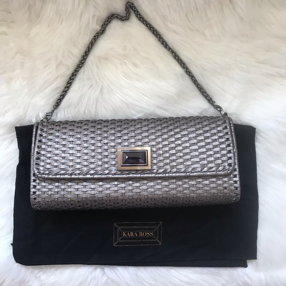 Kara Ross Handbags - Rare! Authentic KARA ROSS Woven Onyx Jeweled Bag